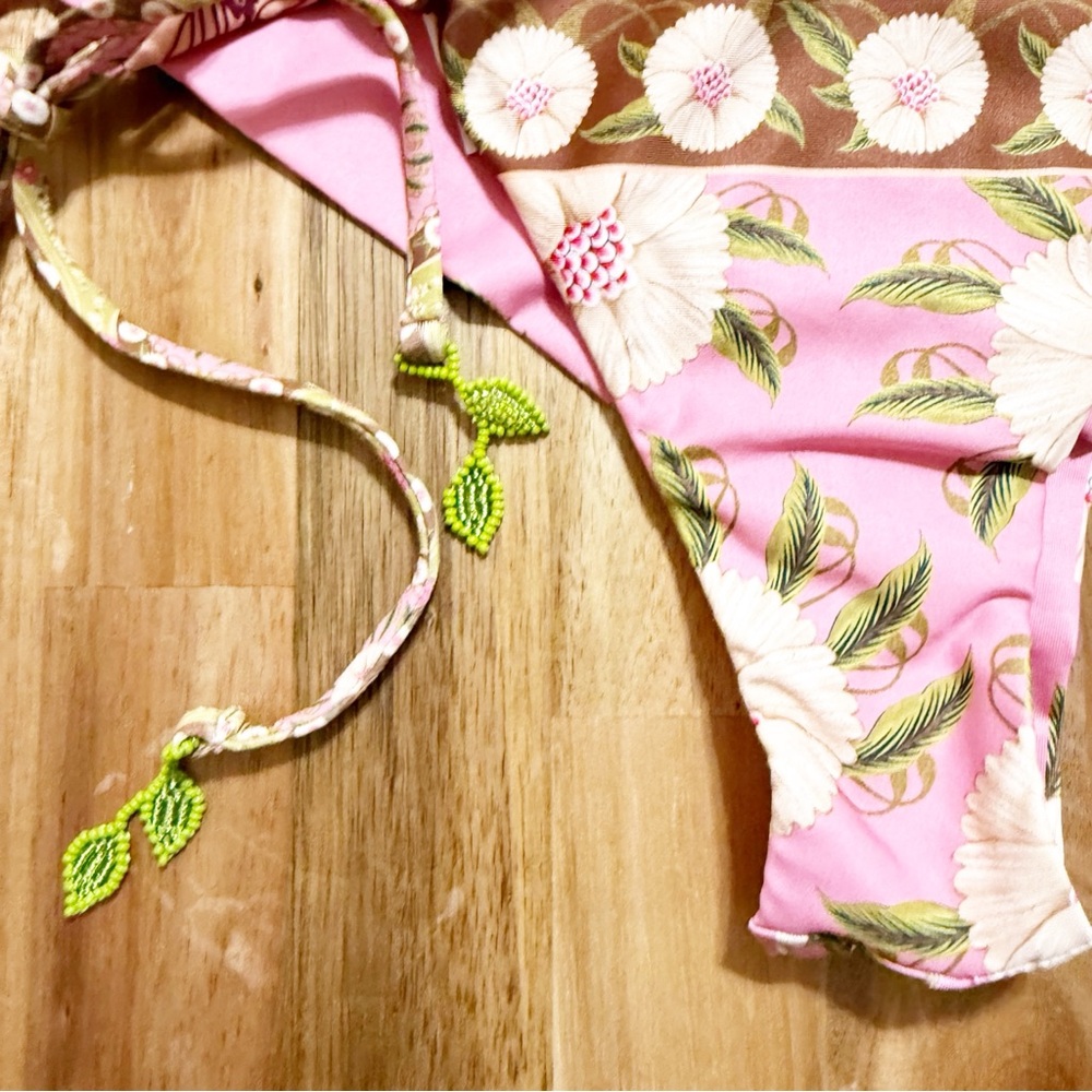 Agua Bendita SET Bikini 2 Pieces-Lolita Top & Tammy Bottom in Pink Embroidered - Picture 10 of 16
